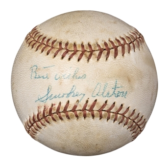Smokey (Walt) Alston Vintage Single Signed Baseball (PSA/DNA)
